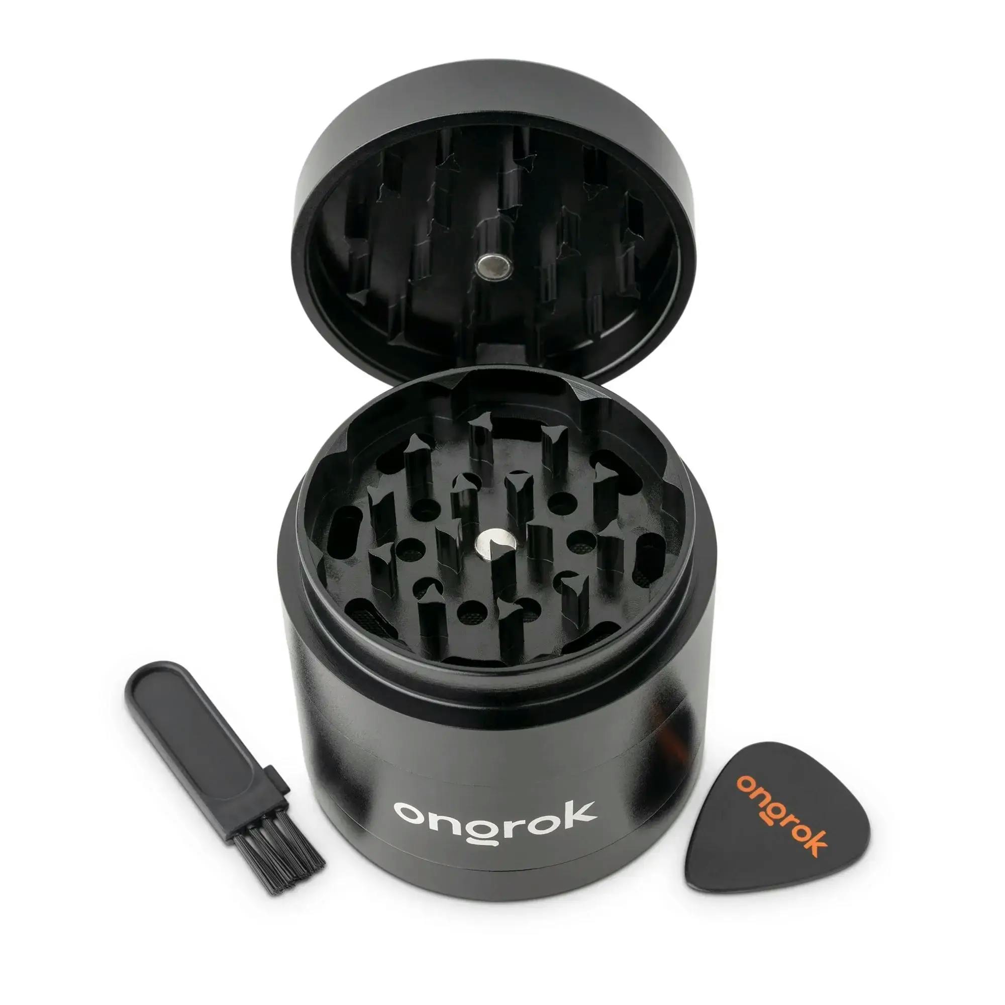 Ongrok | EZ Open Metal Grinder | 4 Piece - Black