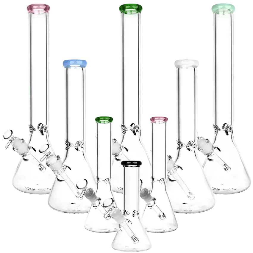 SeshGear | Classic Glass Beaker Bong | 18" | Assorted Colours