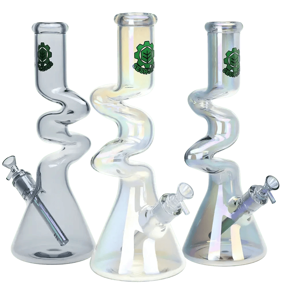 SeshGear | Electro Zig Zag Beaker Bong | 14.75"