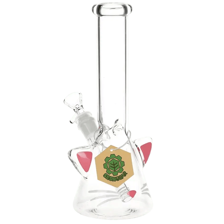 SeshGear | Kitty Whiskers Beaker Bong | 9.75"