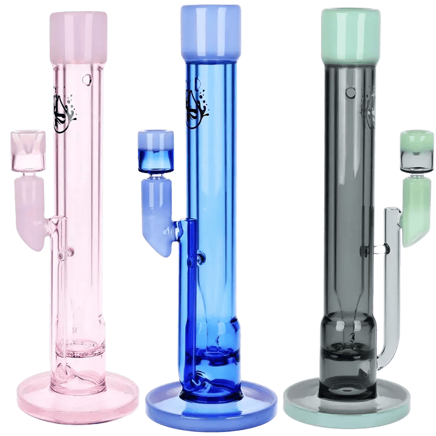 Pulsar | Transporter Kicked Straight Tube Bong | 14" | Pink