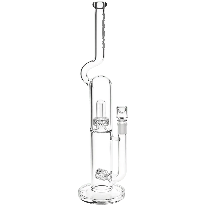 Pulsar | Kink Neck Double Chamber Chugger Bong | 17.25"