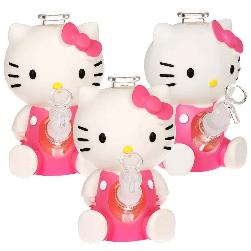 We Store Novelty | Cutest Kitty Glass & Vinyl Bong | 7"