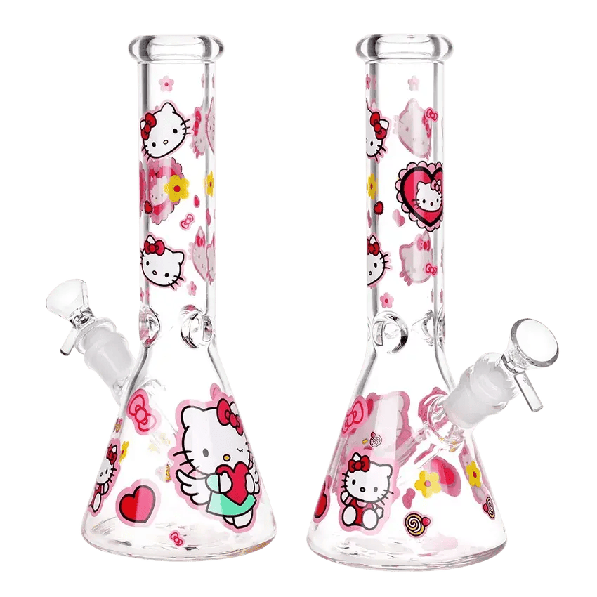 We Store Glass | Heart Loving Cute Kitty Beaker Bong | 10"