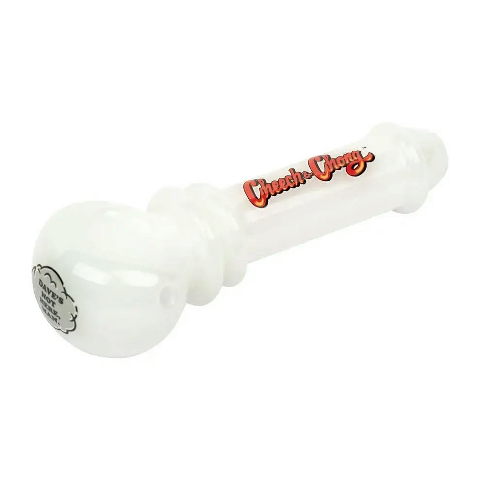 *BDA* Cheech & Chong Glass | Zimmerman Hand Pipe | white- 4.75''