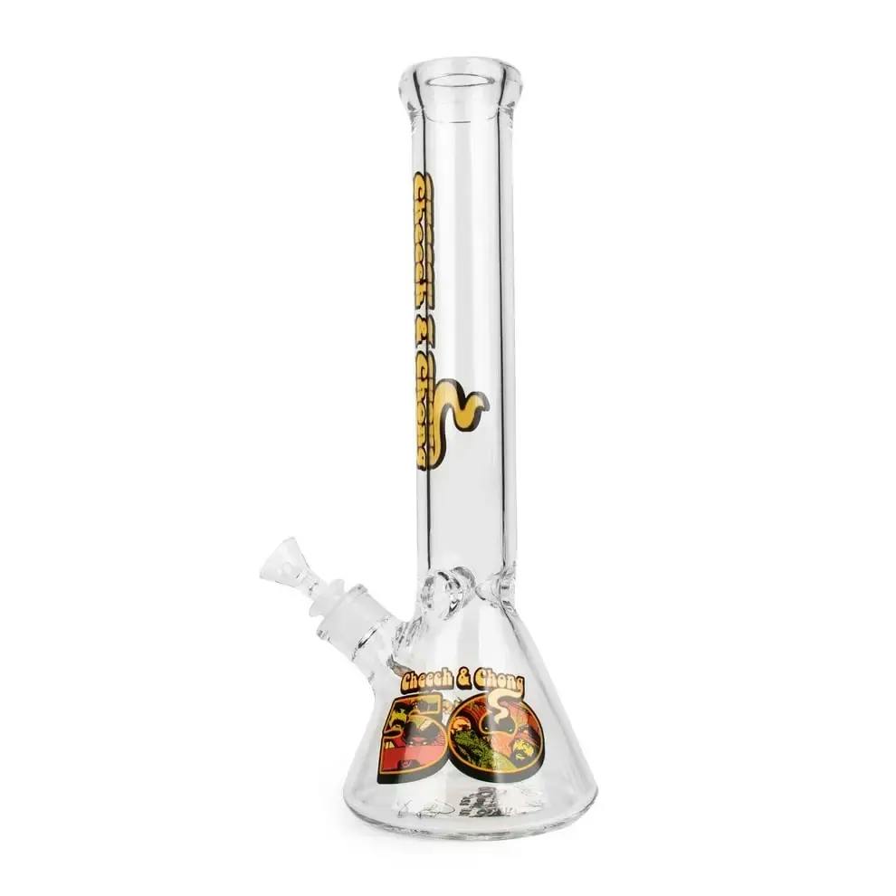 Cheech & Chong Glass | 7mm Thick Commemorative 50th Anniversary Beaker | 15''