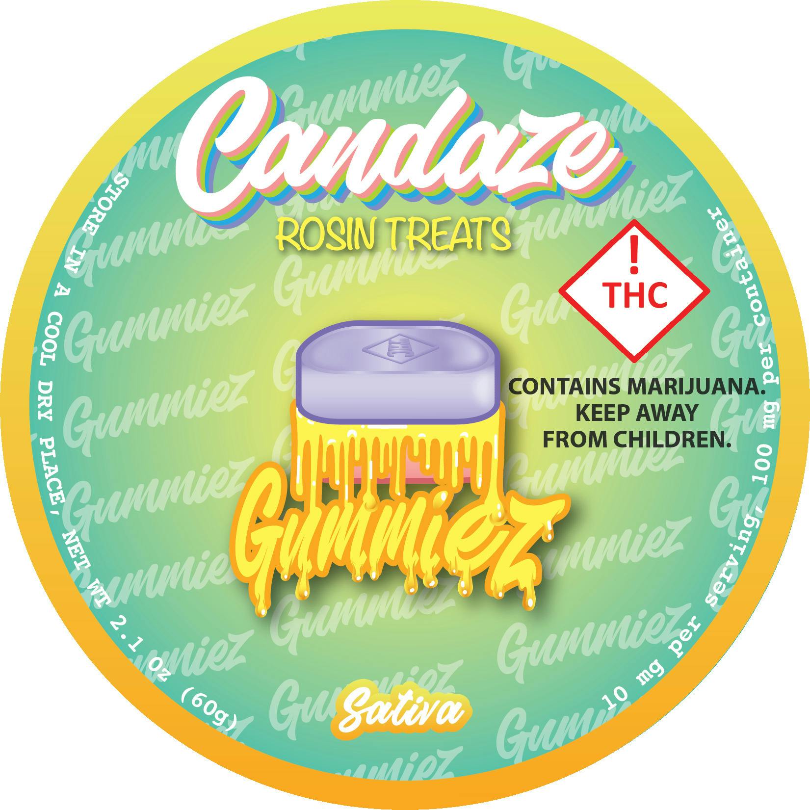 Candaze Rosin Treats - Gummies - Pineapple Green Apple (I)