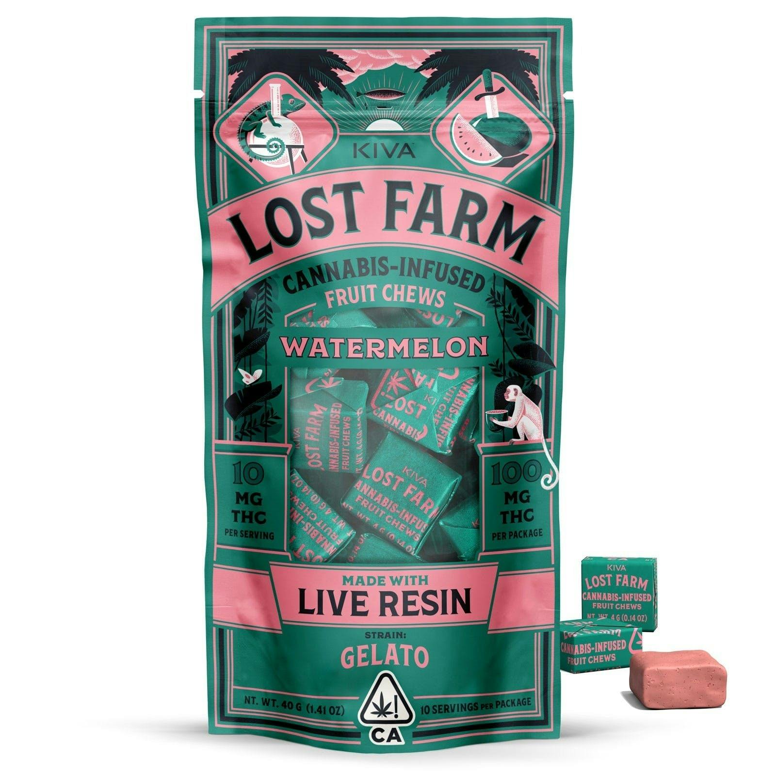 Watermelon Lost Farm Chews 100mg Gelato