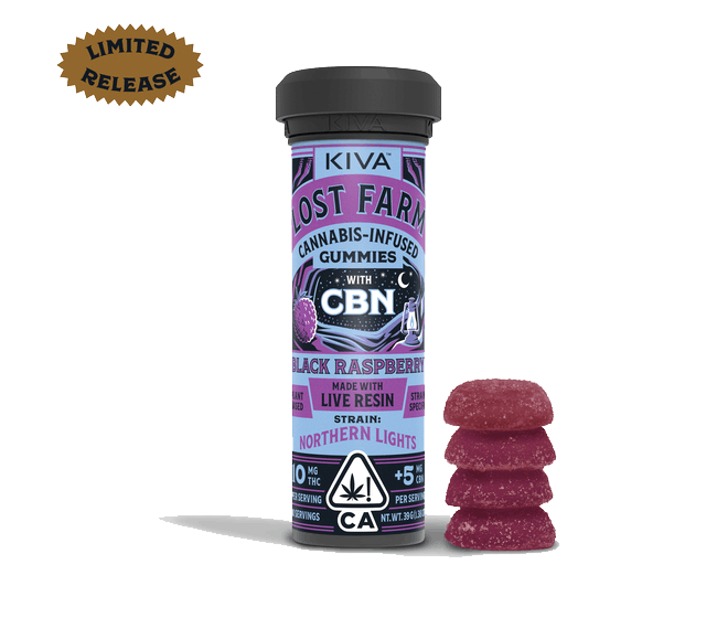 Black Raspberry Lost Farm Gummies Northern Lights CBN 10:5