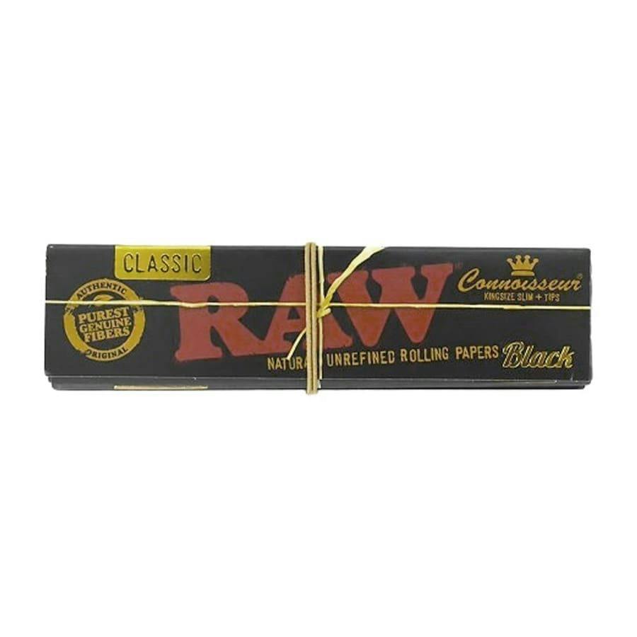 RAW King Size Slim Black Artisan Connoisseur with Tips