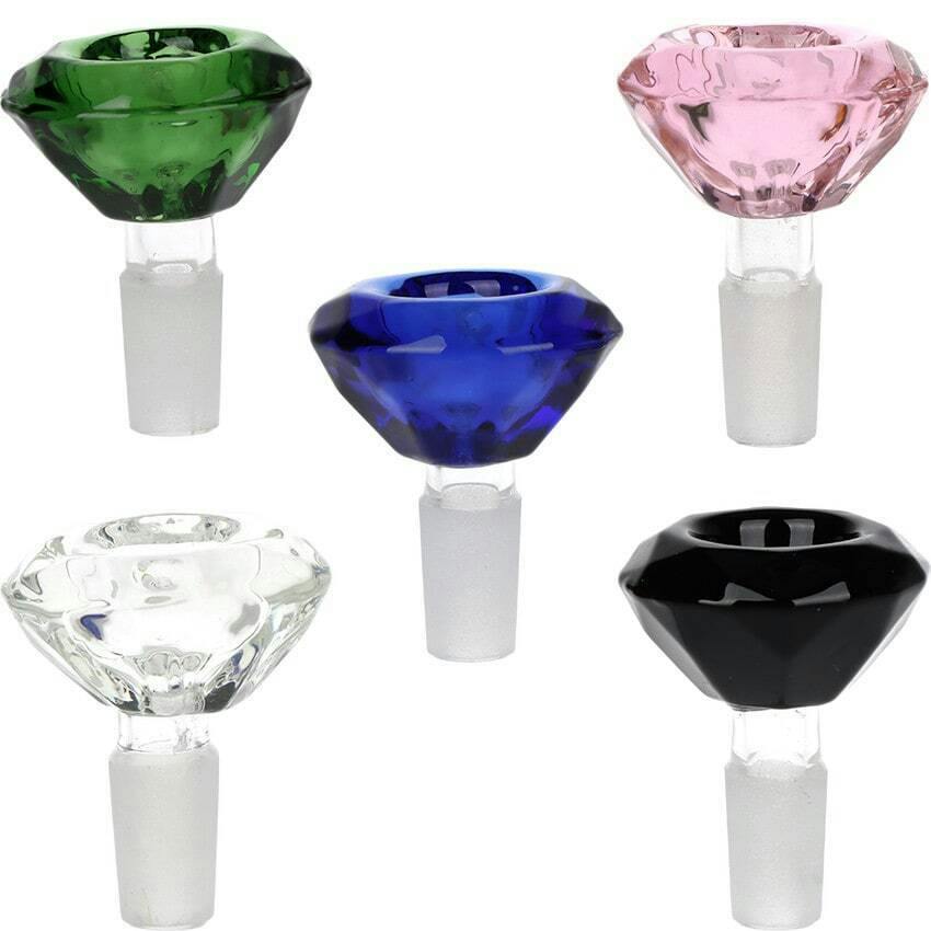 14mm Male Diamond Herb Slide, Assorted Colours