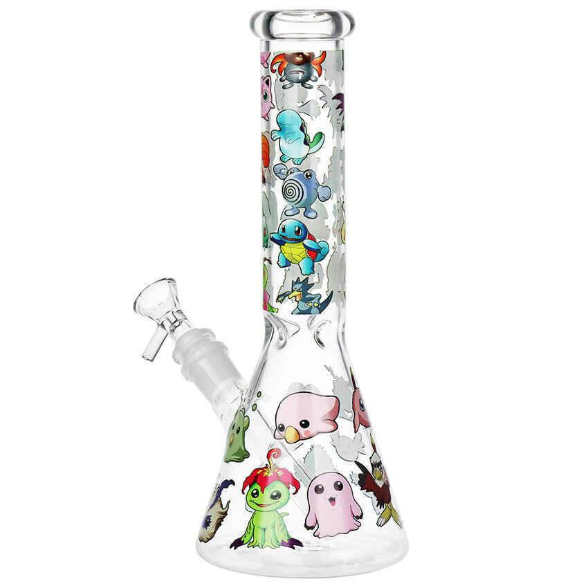 Pocket Monsters Beaker Glass Water Pipe, 10"