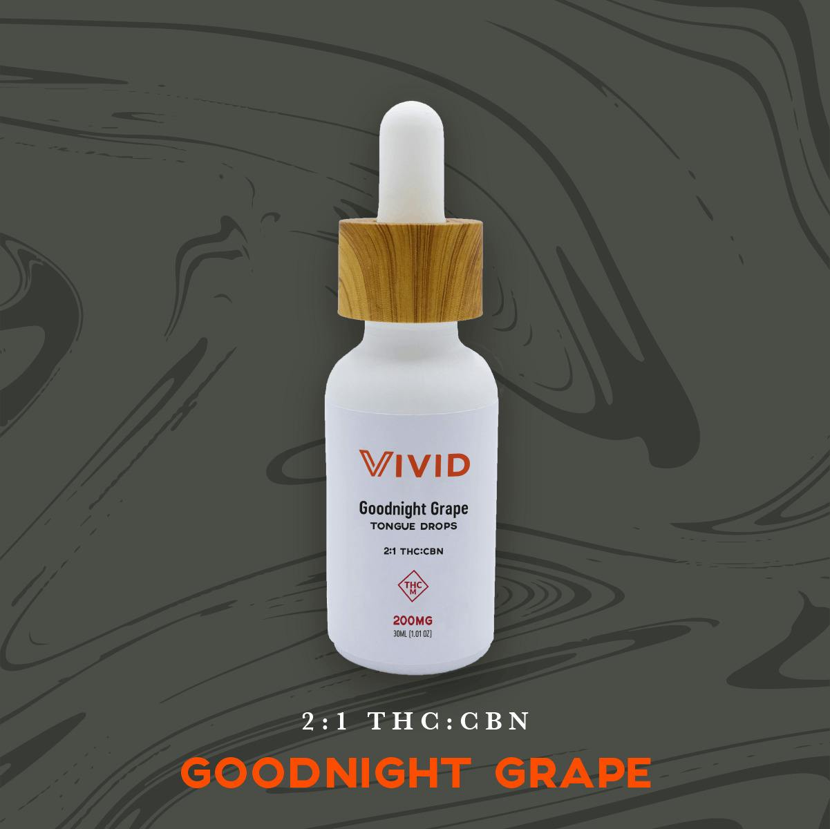 Vivid Goodnight Grape 2:1 THC:CBN Tongue Drops