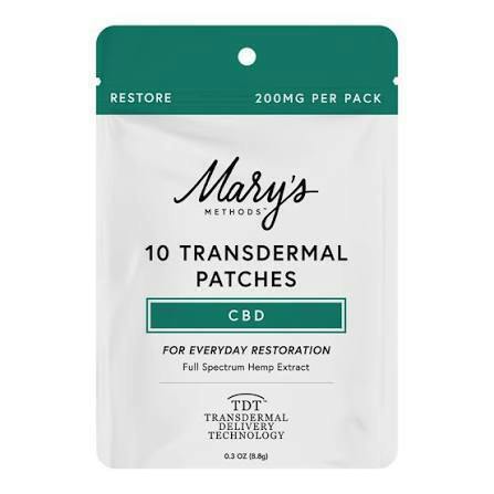 Mary's Medicinal Transdermal Patches Restore 10pk | 200mg CBD | 20mg THC