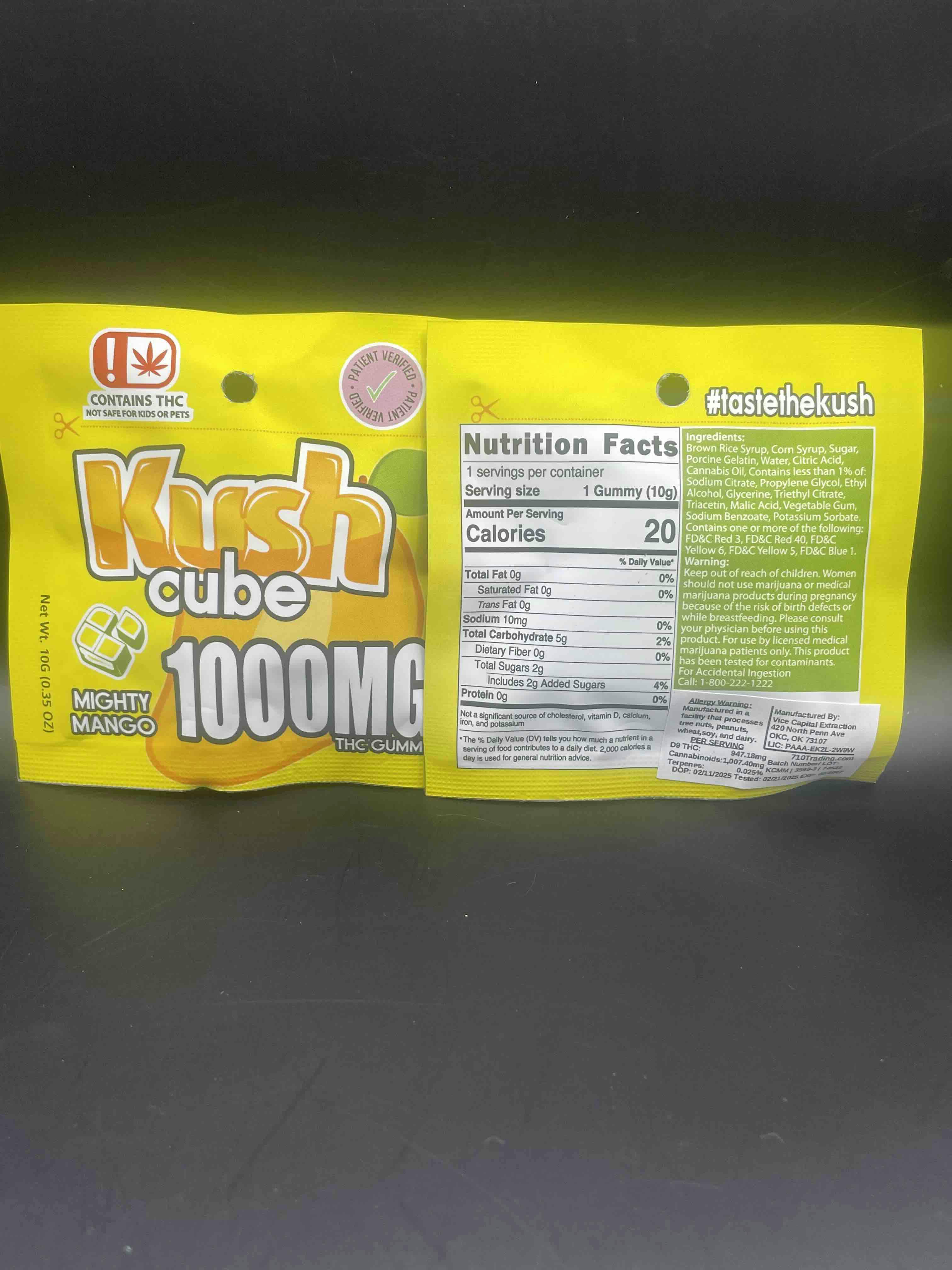 1000mg THC Kush Cube -SINGLE- Mighty Mango