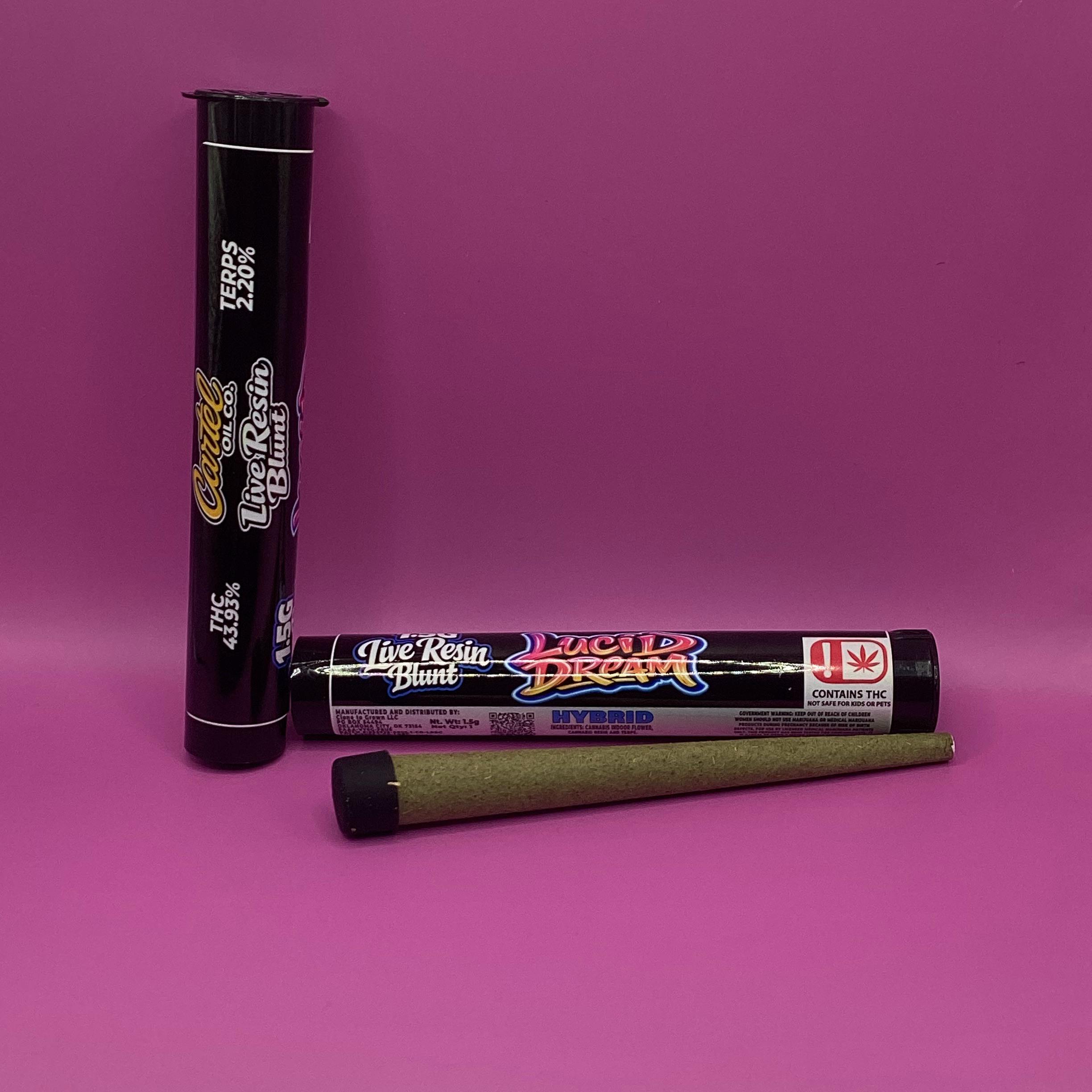 Cartel Oil Co | Live Resin Blunt Cone | Hybrid | Lucid Dream | 1.5g