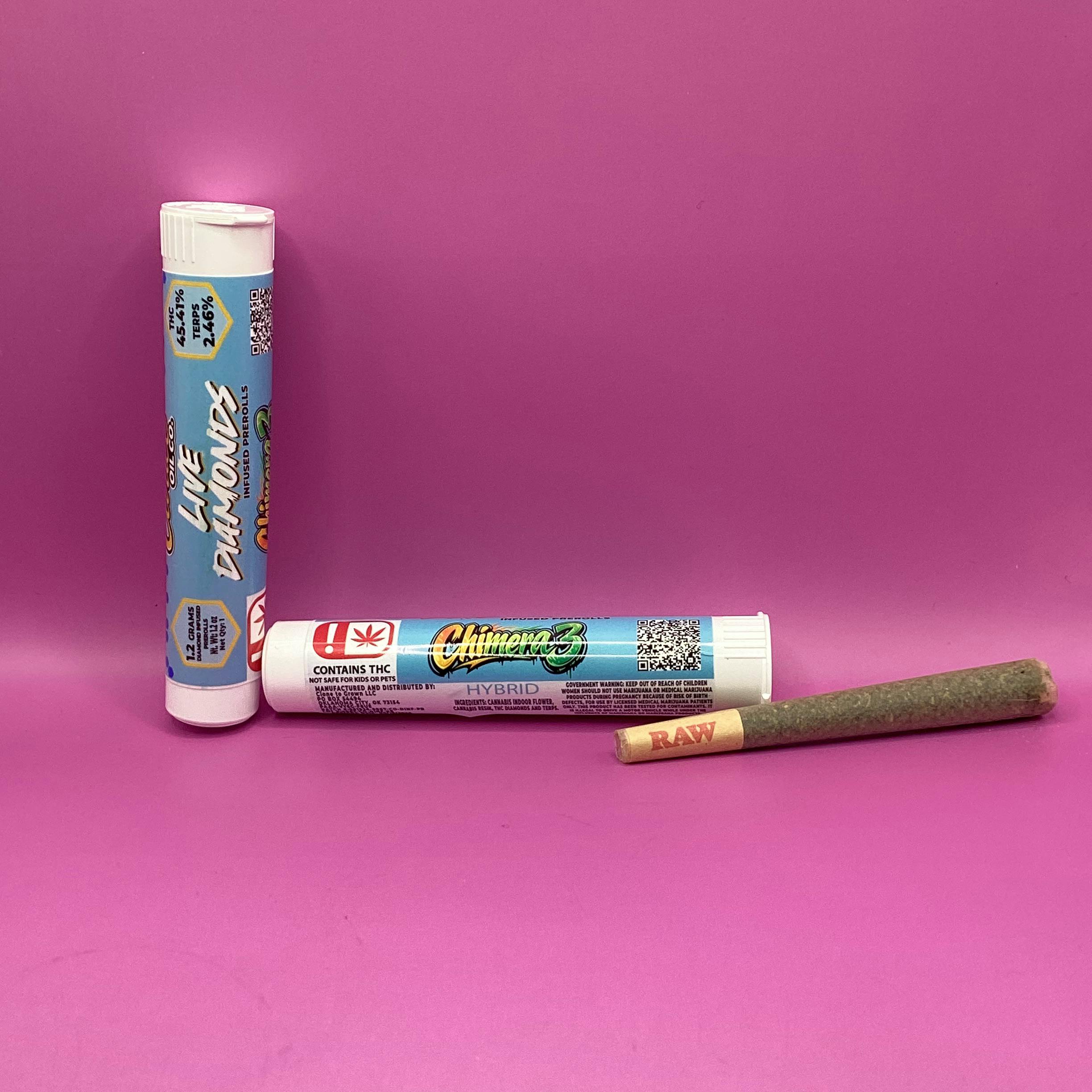 Cartel Oil Co | Diamond Infused Pre-Roll | Hybrid | Chimera 3 | 1.2g