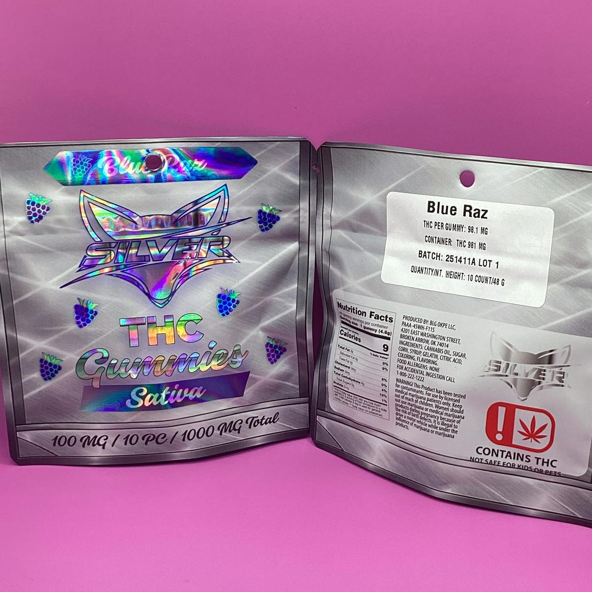 silver fox blue razz 1000mg