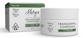 MARYS | RELIEF COMPOUND | 500MG CBD : 500MG THC | 1OZ | TRANSDERMAL TOPICAL