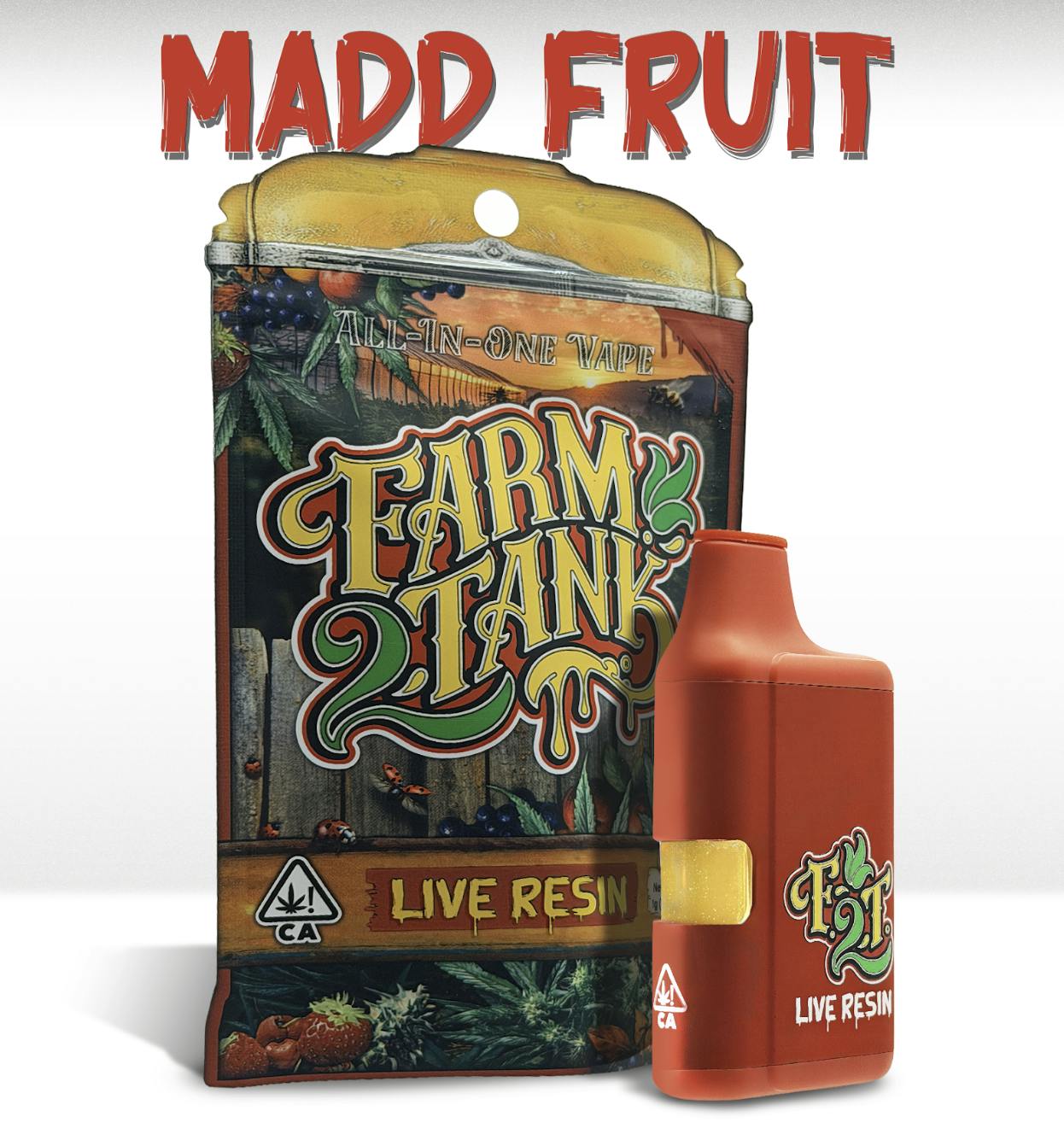 FARM 2 TANK | SATIVA HYBRID | MADD FRUITS | 1G | LIVE RESIN | AIO