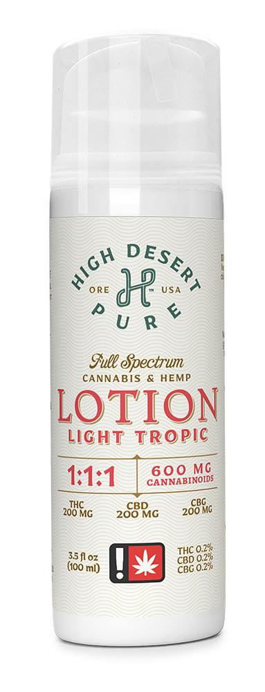HIGH DESERT | LIGHT TROPIC LOTION | 200MG THC : 200MG CBD : 200MG CBG