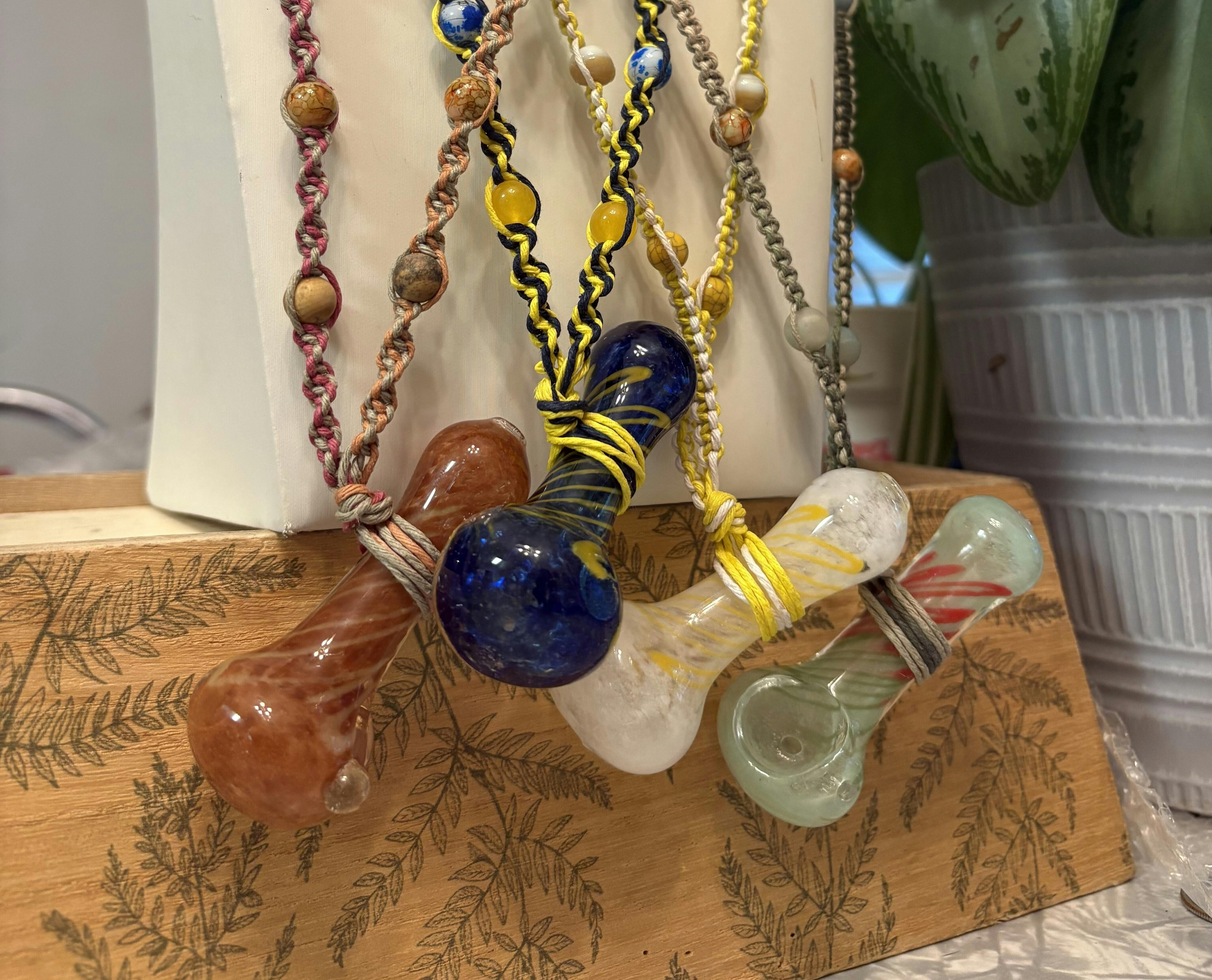 Handmade by Sarah Beth - Small Glass Spoon w/Hemp - Assorted Colors