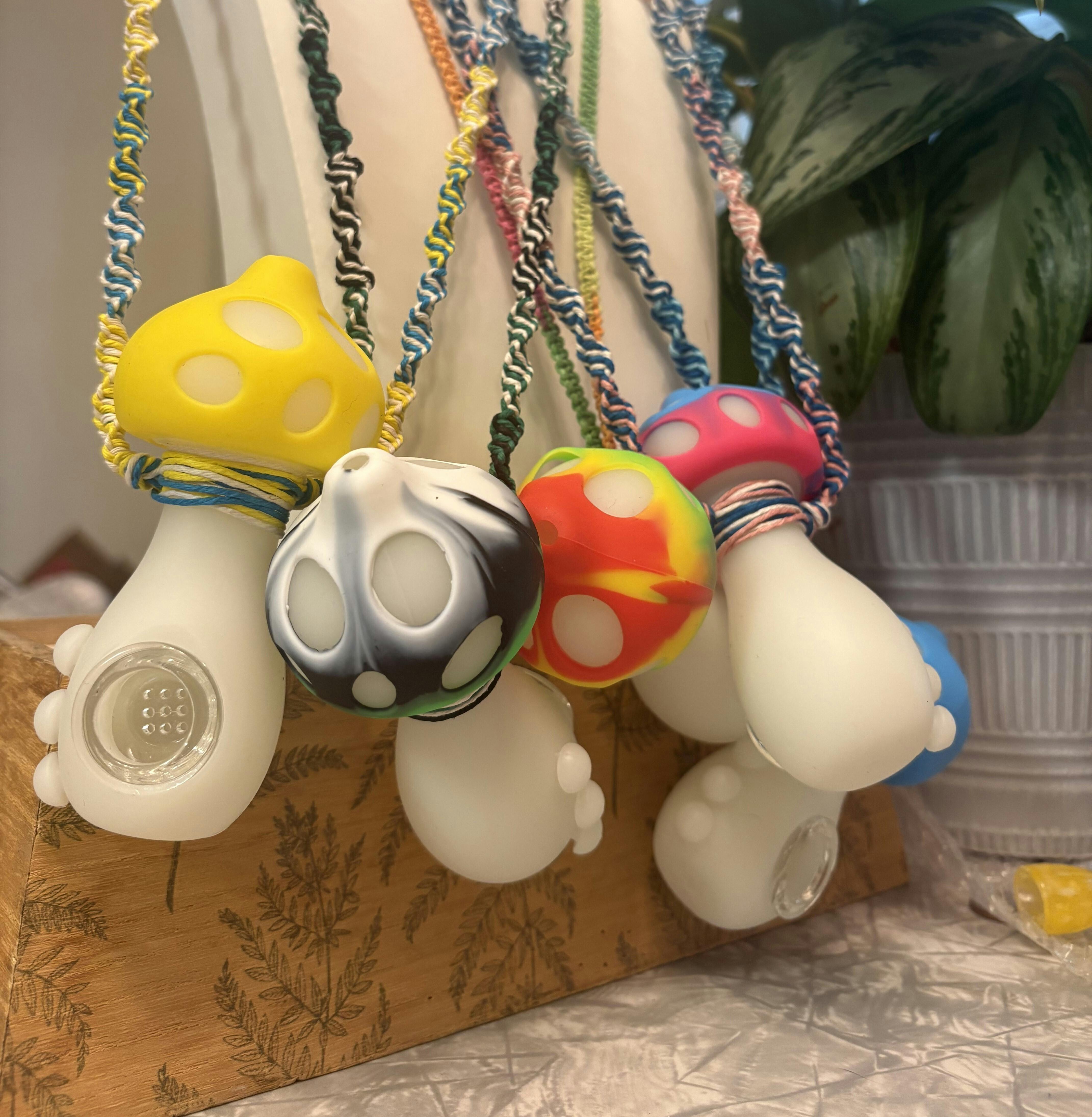 Handmade by Sarah Beth - Silicone Mushy Large Pipe w/Hemp - Assorted Colors