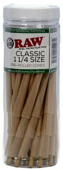 RAW CONES CLASSIC 1 1/4 SIZE 50CT