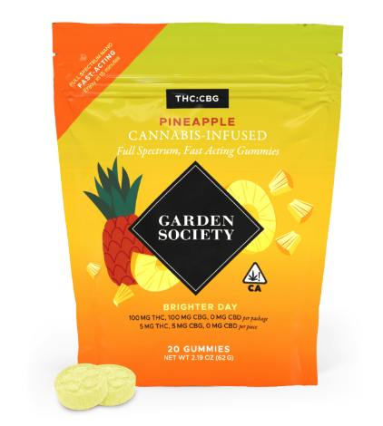 Garden Society Pineapple CBG 1:1 Gummies (1:1 CBG:THC)