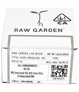 RAW GARDEN Grapefruit Gas 1.0g Live Resin