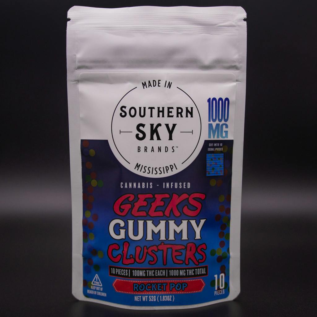 Southern Sky Brands | 1000mg | Rocket Pop | Cannabis-Infused Geeks Gummy Clusters
