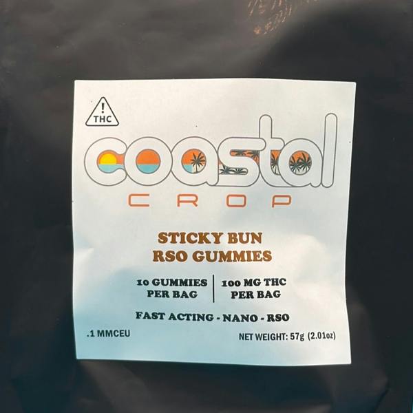 Coastal Crop | 100mg | Sticky Bun | RSO | 10pk