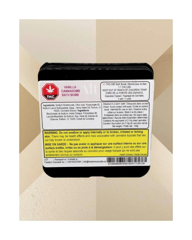 Vanilla Cannabomb Bath Bomb | 100mg CBD + 100mg THC