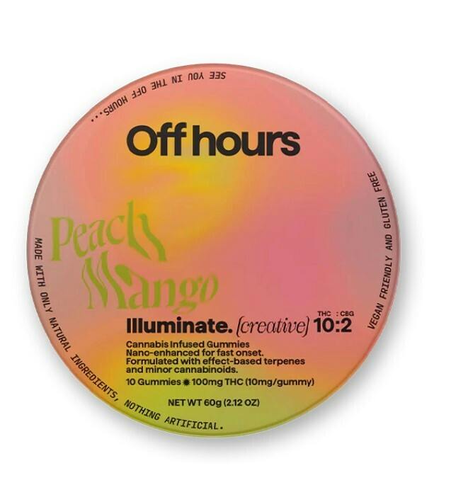 Off Hours Gummies | 10pk 100mg | Peach Mango cannabis product