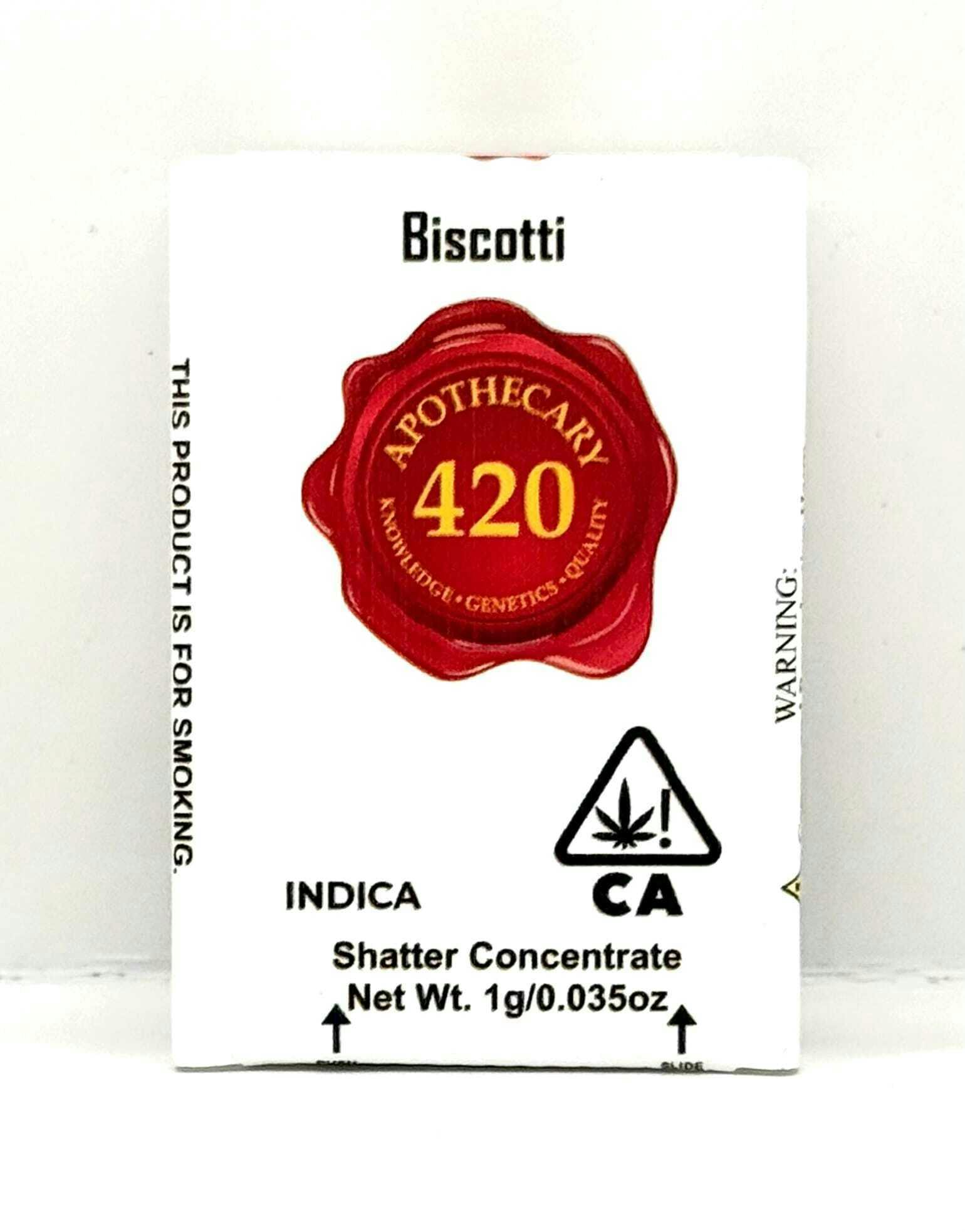 Apothecary 420 - Biscotti 1g Indica Shatter
