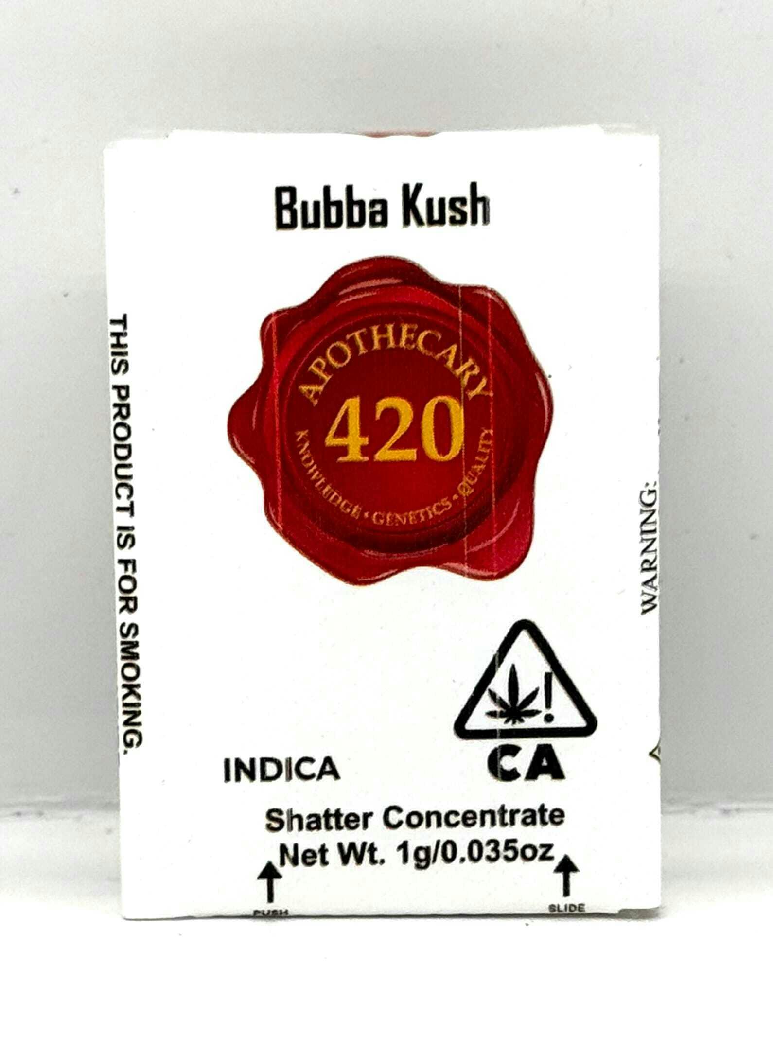 Apothecary 420 - Bubba Kush 1g Indica Shatter