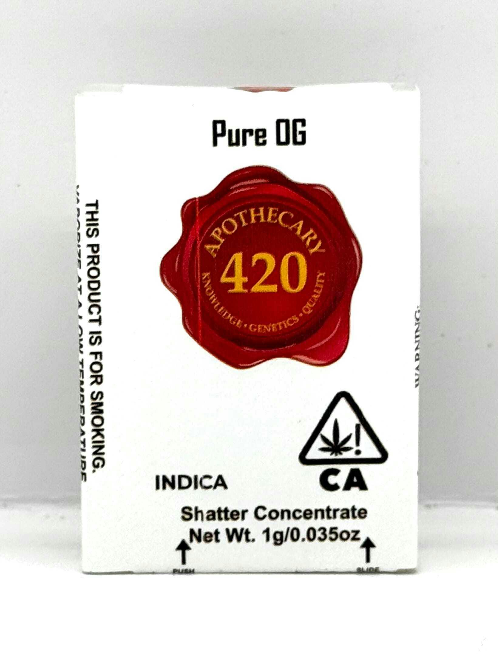 Apothecary 420 - Pure OG 1g Indica Shatter