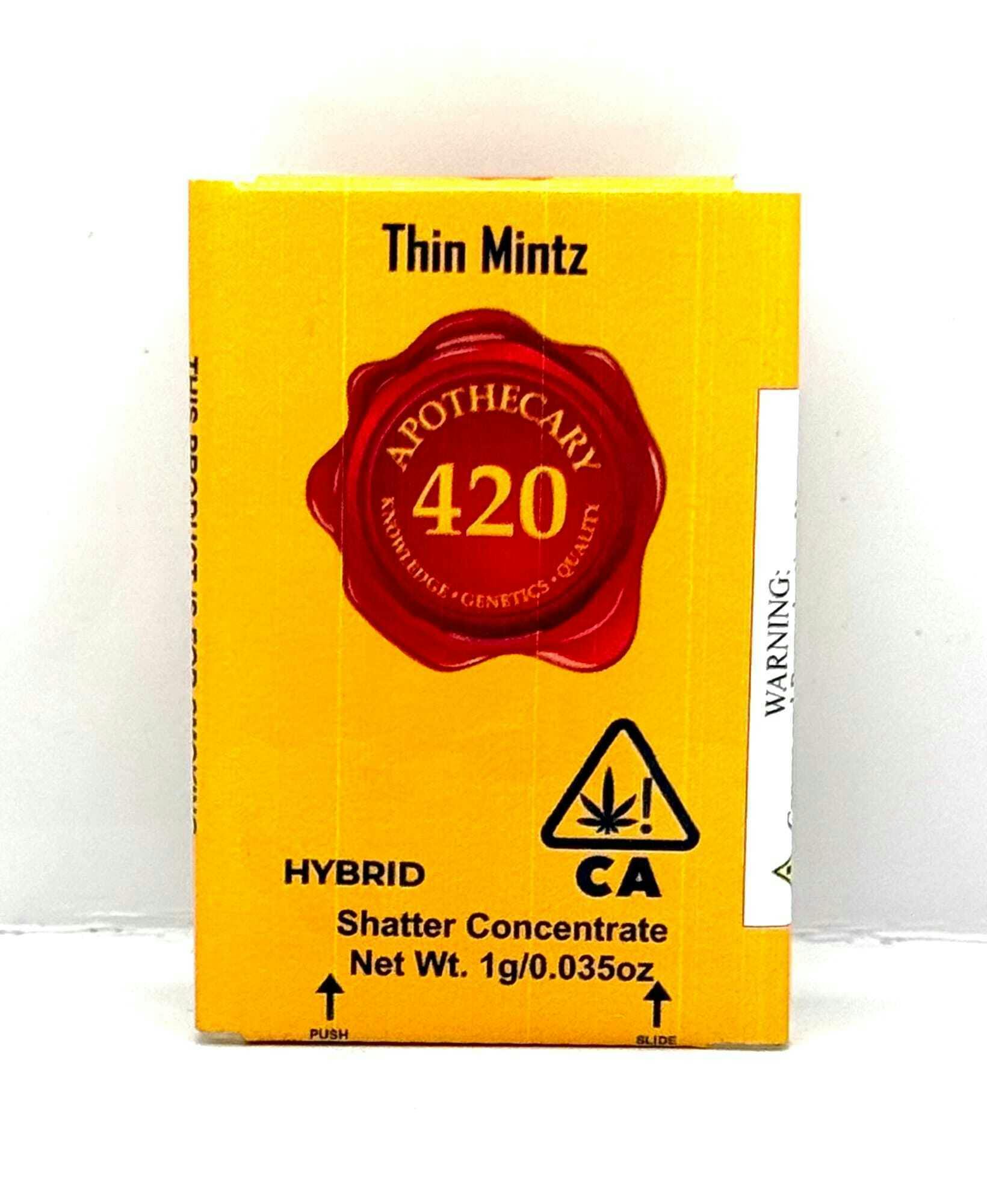 Apothecary 420 - Thin Mintz 1g Hybrid Shatter
