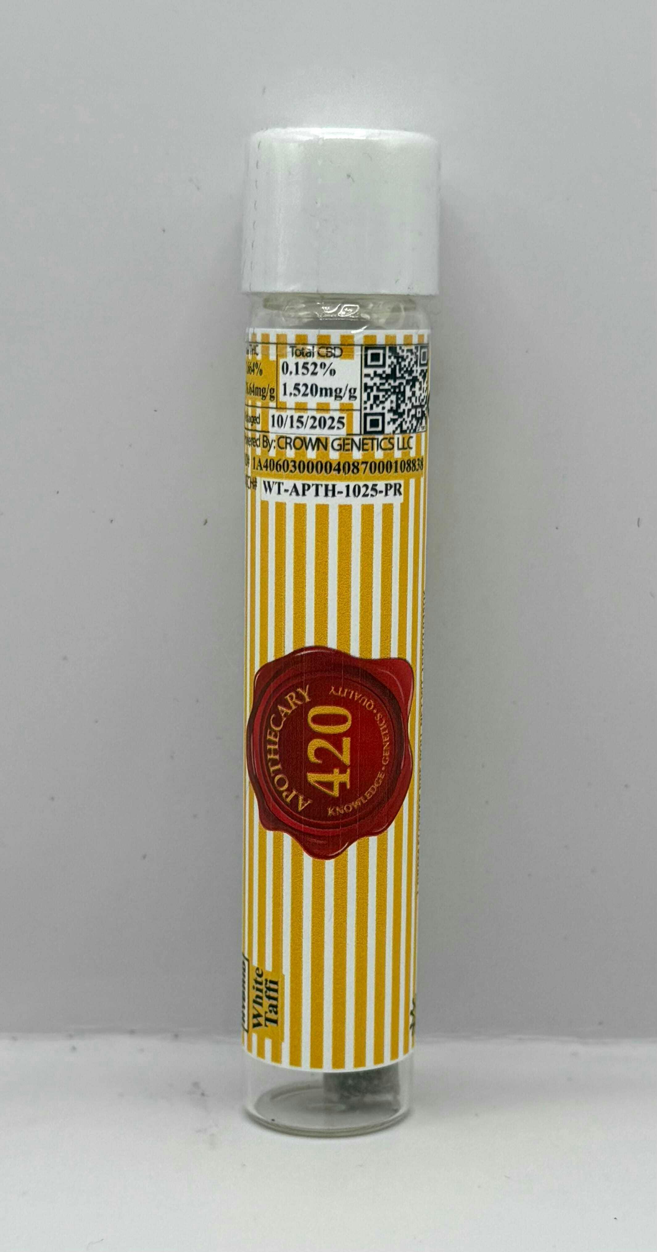 Apothecary 420 - Apothecary White Taffi 1g Pre-Roll