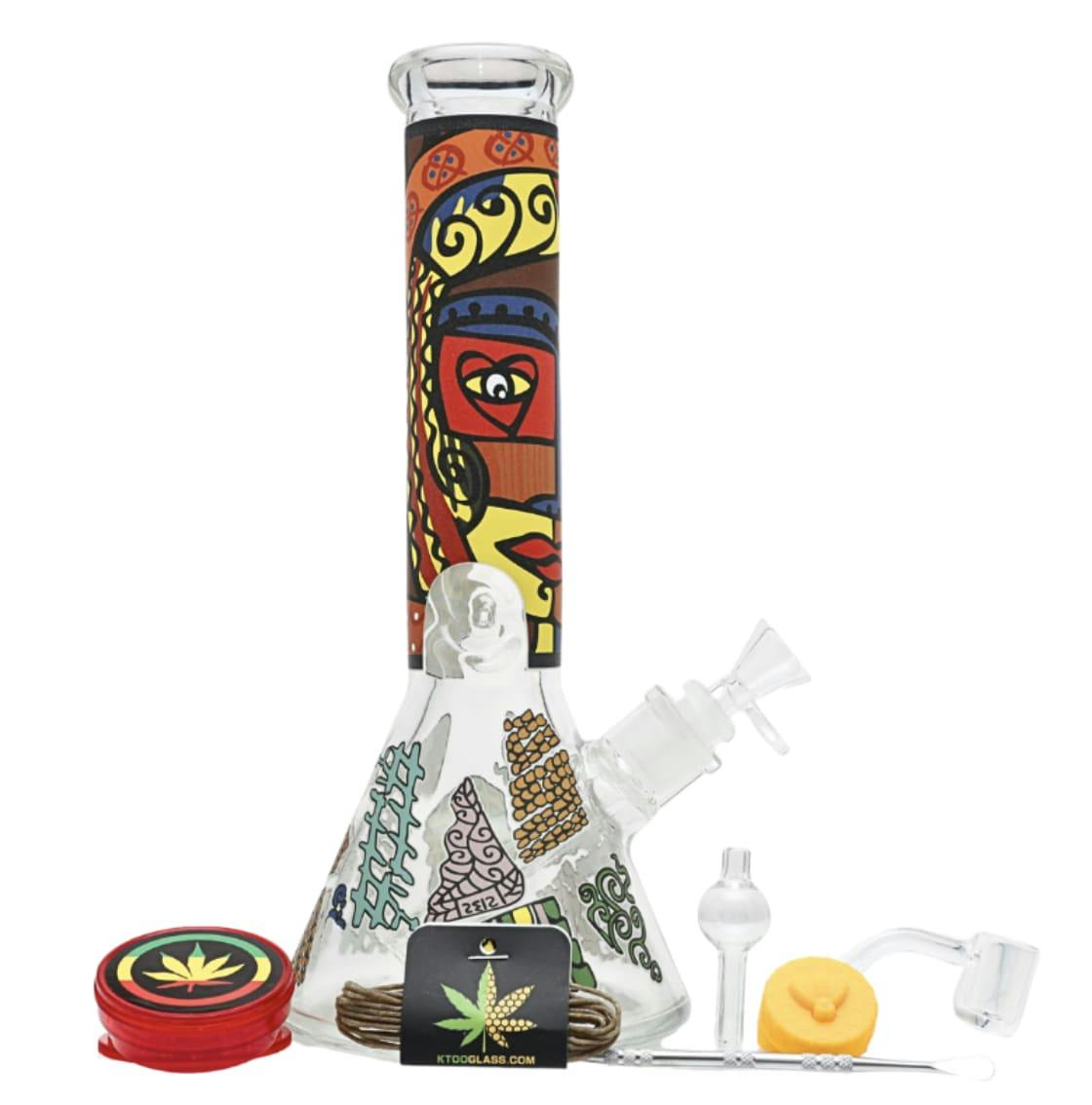12" 5mm Modern Muse Glass Bong 9-in-1 Dab Kit (Design B)