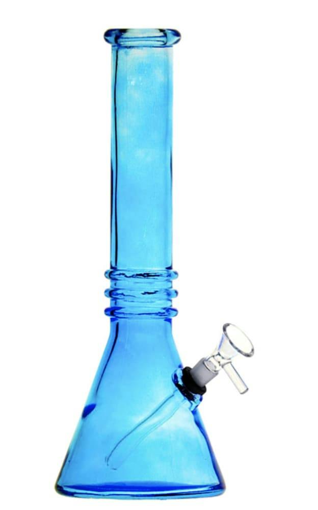 BLUE - 12" Blueberry Triple Ring Soft Glass Bong