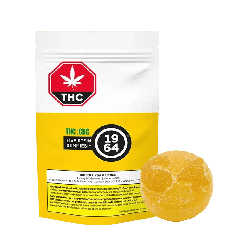 1964 - PINEAPPLE MANGO LIVE ROSIN THC:CBG CHEWS (SOUR COOKIES)