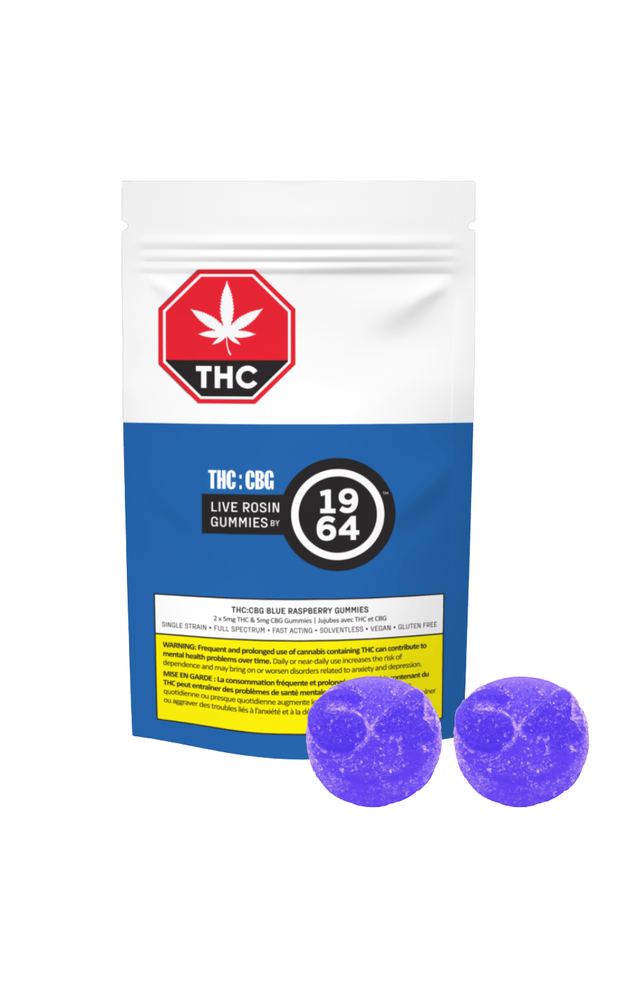 1964 - CBG:THC BLUE RASPBERRY GUMMIES (BLUE DREAM)