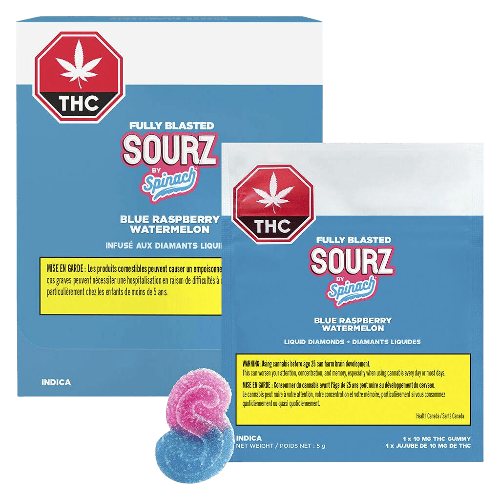 SOURZ BY SPINACH - FULLY BLASTED BLUE RASPB WATERMELON GUMMIES MULTI (10 PACK)