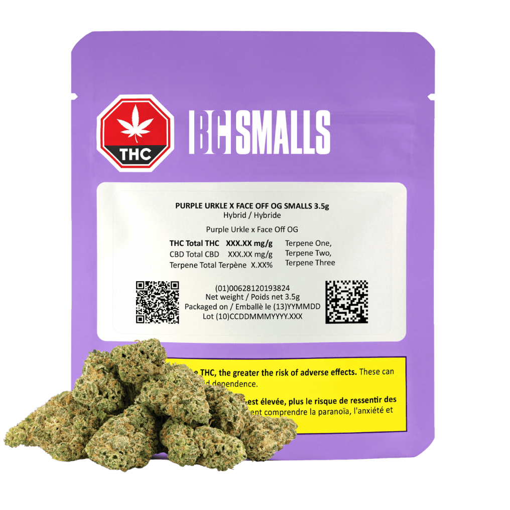 BC SMALLS - PURPLE URKLE X FACE OFF OG SMALLS (GRIMACE) 3.5G