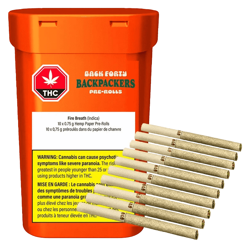 BACK FORTY - BACKPACKERS FIRE BREATH PRE-ROLLS 10 x 0.75
