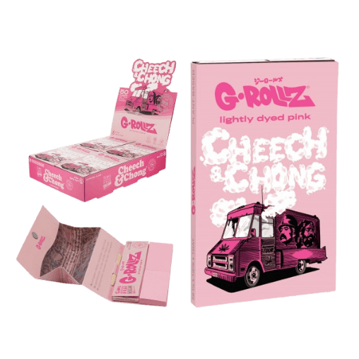 G-Rollz Cheech & Chong 'Tour Bus' Pink 11/4 Rolling Papers + Tips & Tray