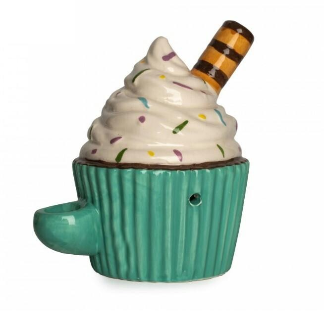 Ceramic Cupcake Hand Pipe