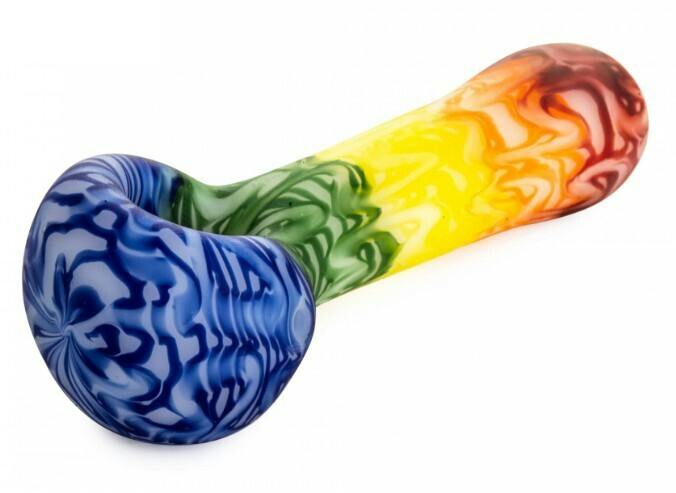 4.5" Frosted Rainbow Spoon Hand Pipe