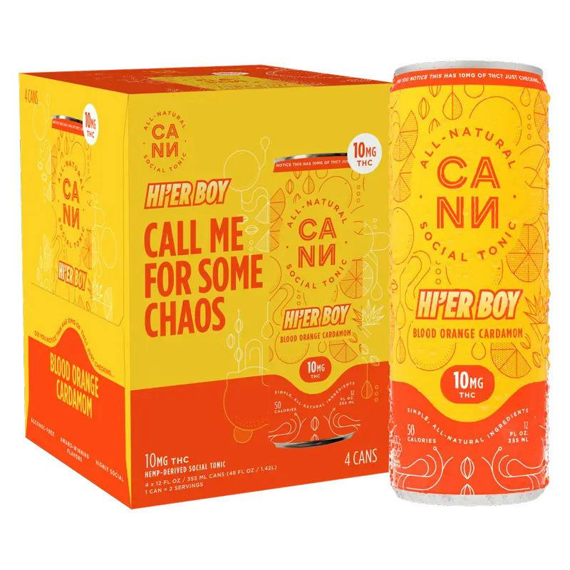 Cann - 40MG THC Hi-er Boy Social Tonic 12OZ 4PK - Blood Orange Cardamom
